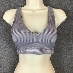 Senita Athletics Back PocketSports Bra Sz S Stripes with Back Triple Bar Band